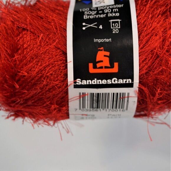Funny Pelsgarn 4109 Eyelash Yarn Sandnes Garn Red Rust Color 1 Skein - Picture 6 of 7
